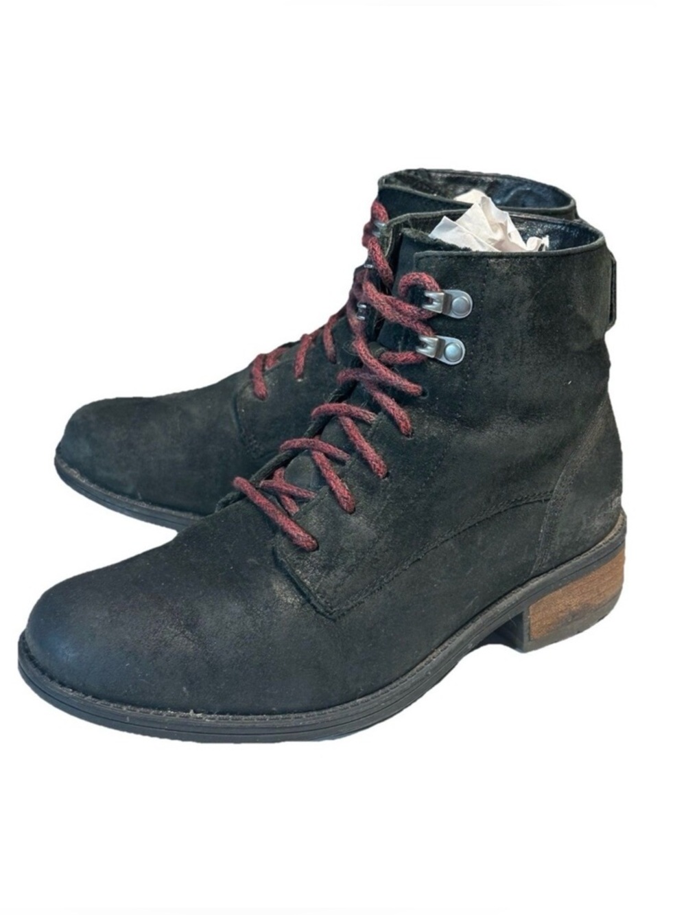 Ugg Size 8 Denhali Hiker Waterproof Black Leather Shearling Lined Boots 1007745